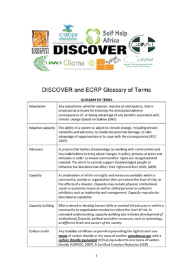 DISCOVER and ECRP Glossary of Terms