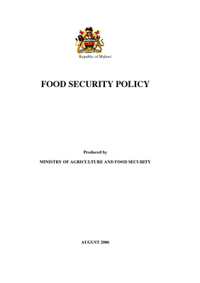 Food Security Policy 2006