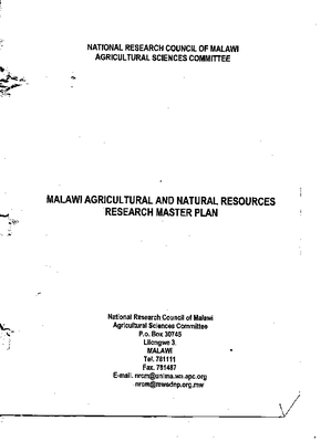 Malawi Agricultural and Natural Resources Research Master Plan 1999