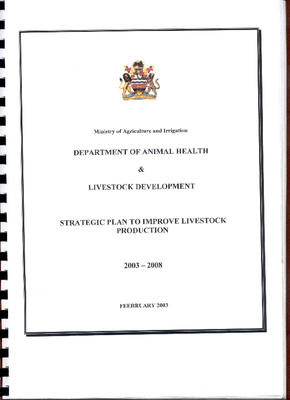 Strategic Plan to Improve Livestock Production 2003- 2008