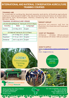 International and National Conservation Agriculture Training Courses