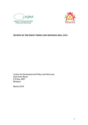 Review of the Draft Mines and Minerals Bill 2015