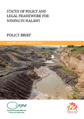 Status of Policy and Legal Framework for Mining in Malawi 