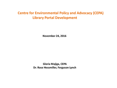 CEPA Library Portal Presentation